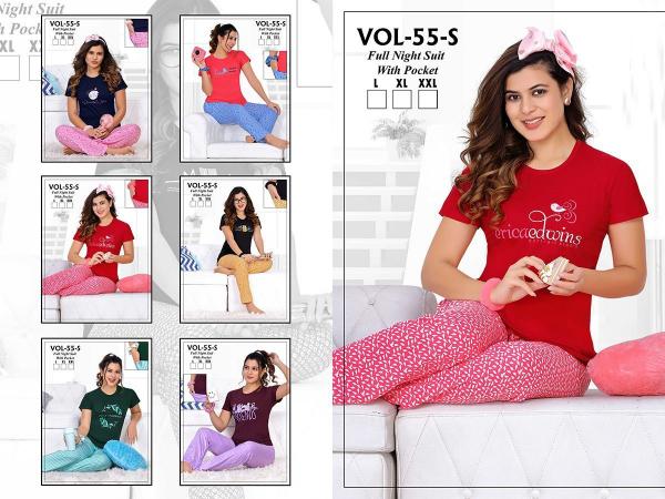 Trendy Vol 55 S Hosiery Cotton Designer Night Suit